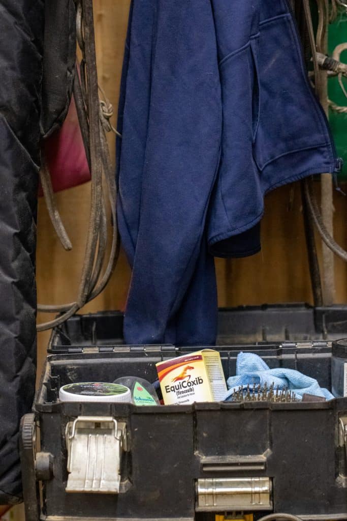 EquiCoxib box in a tack trunk