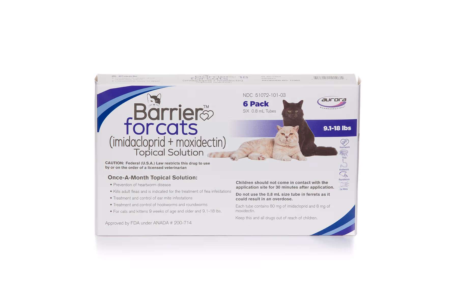 Barrier® for Cats 6-pack, 15.1–22 lbs, view 2