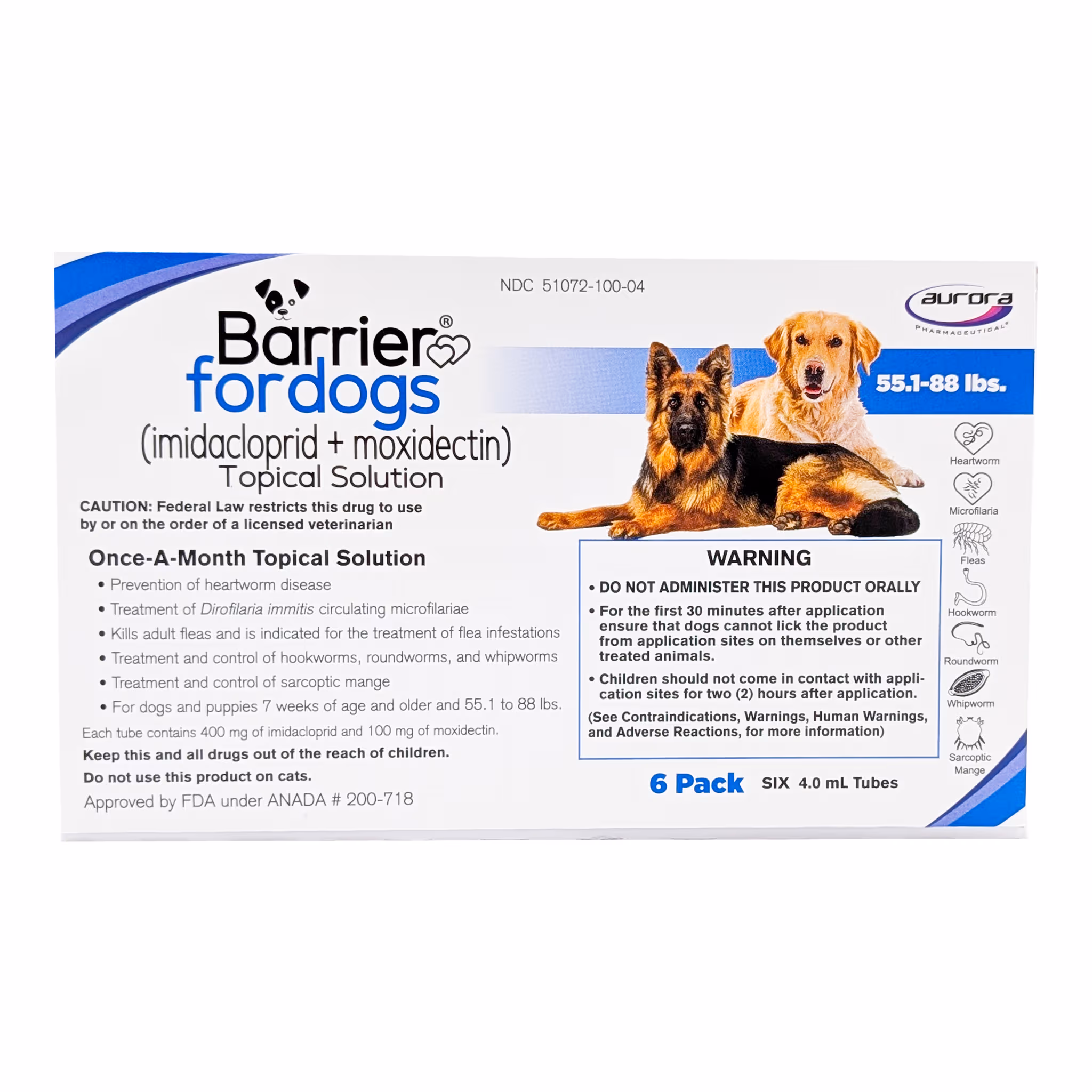 Barrier® for Dogs 55 lbs, back
