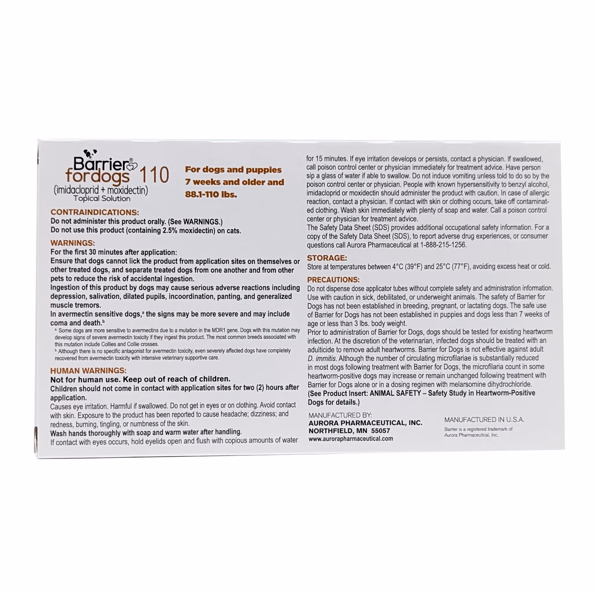 Barrier® for Dogs 88 lbs, front