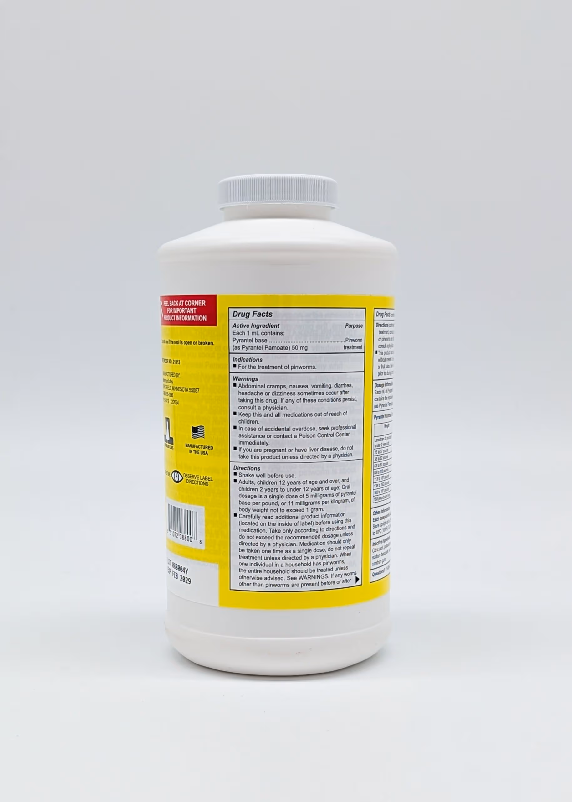 Oral-Pro® Pyrantel Pamoate 16 oz, side B