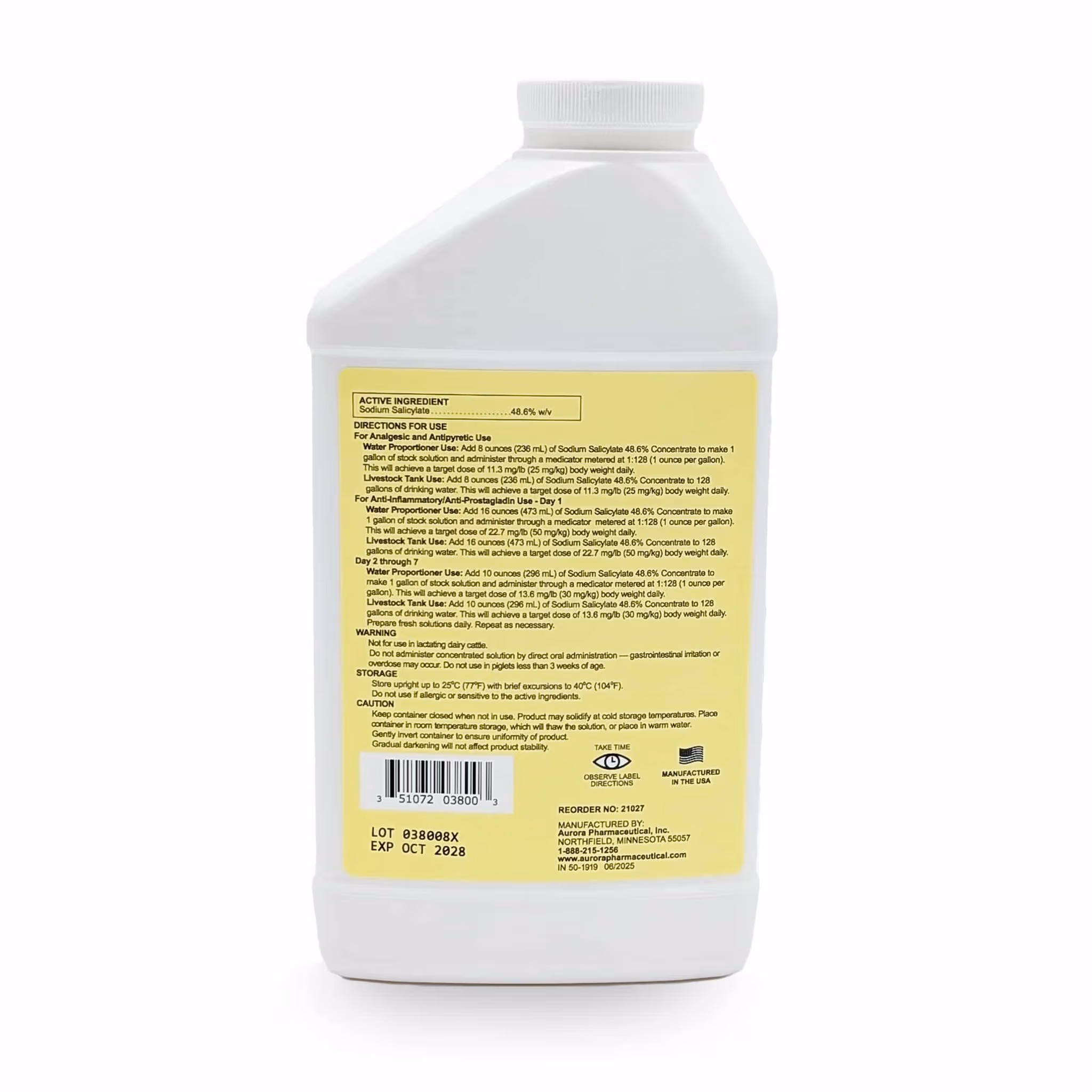 Oral-Pro® Sodium Salicylate 48.6% 32 oz, back