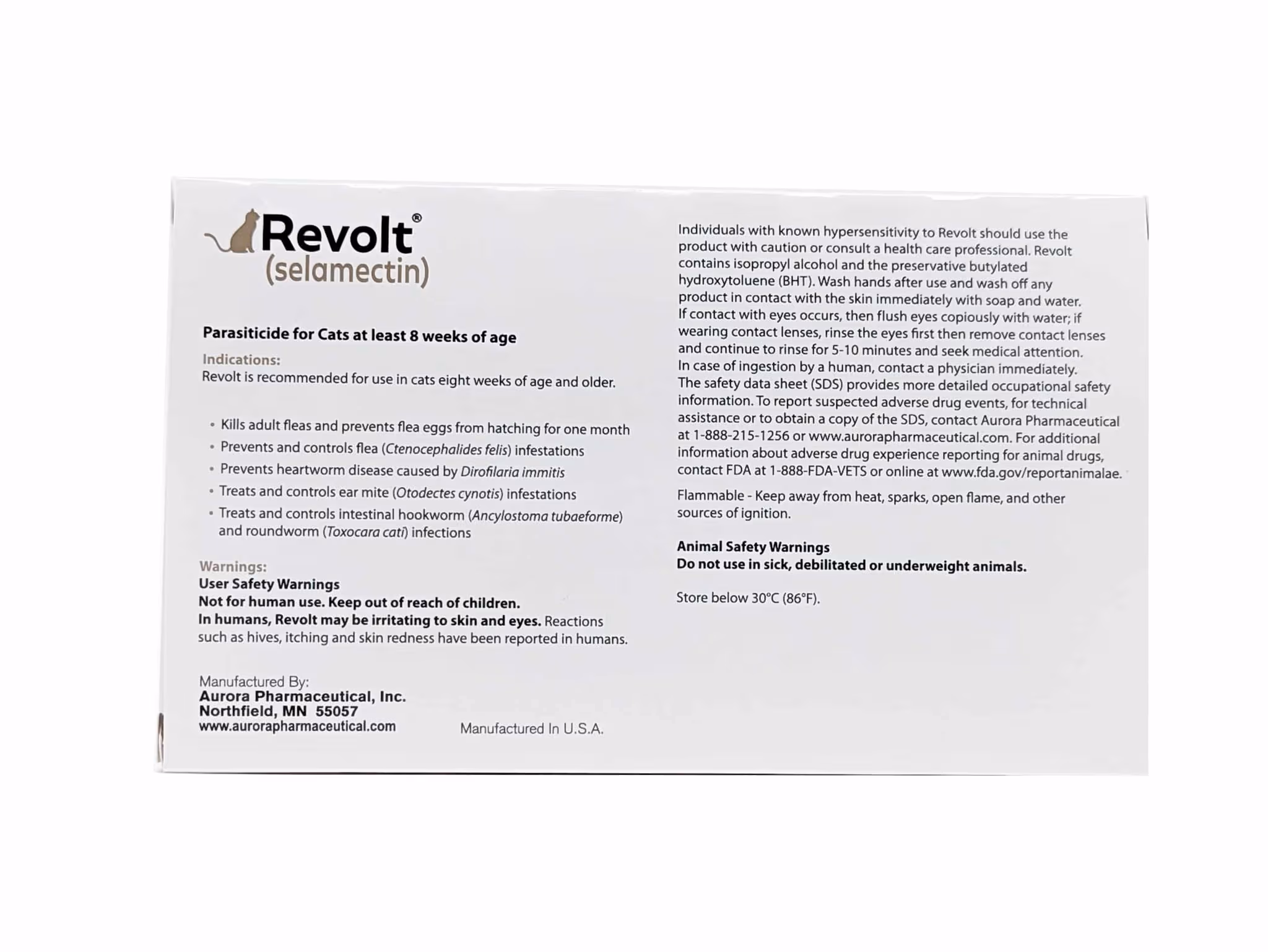 Revolt® for Cats 15.1–22 lbs, back