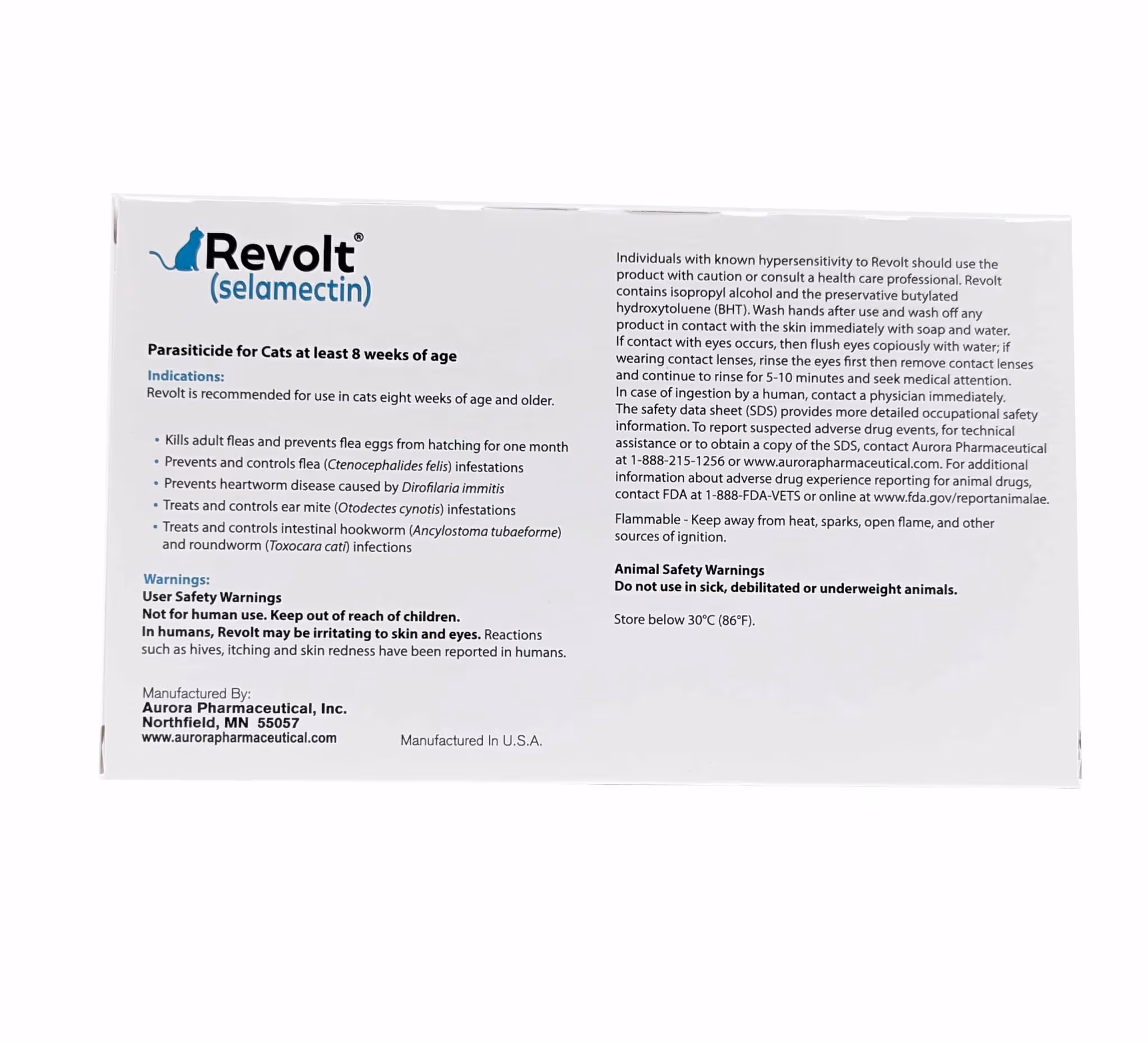 Revolt® for Cats 5.1–15 lbs, back