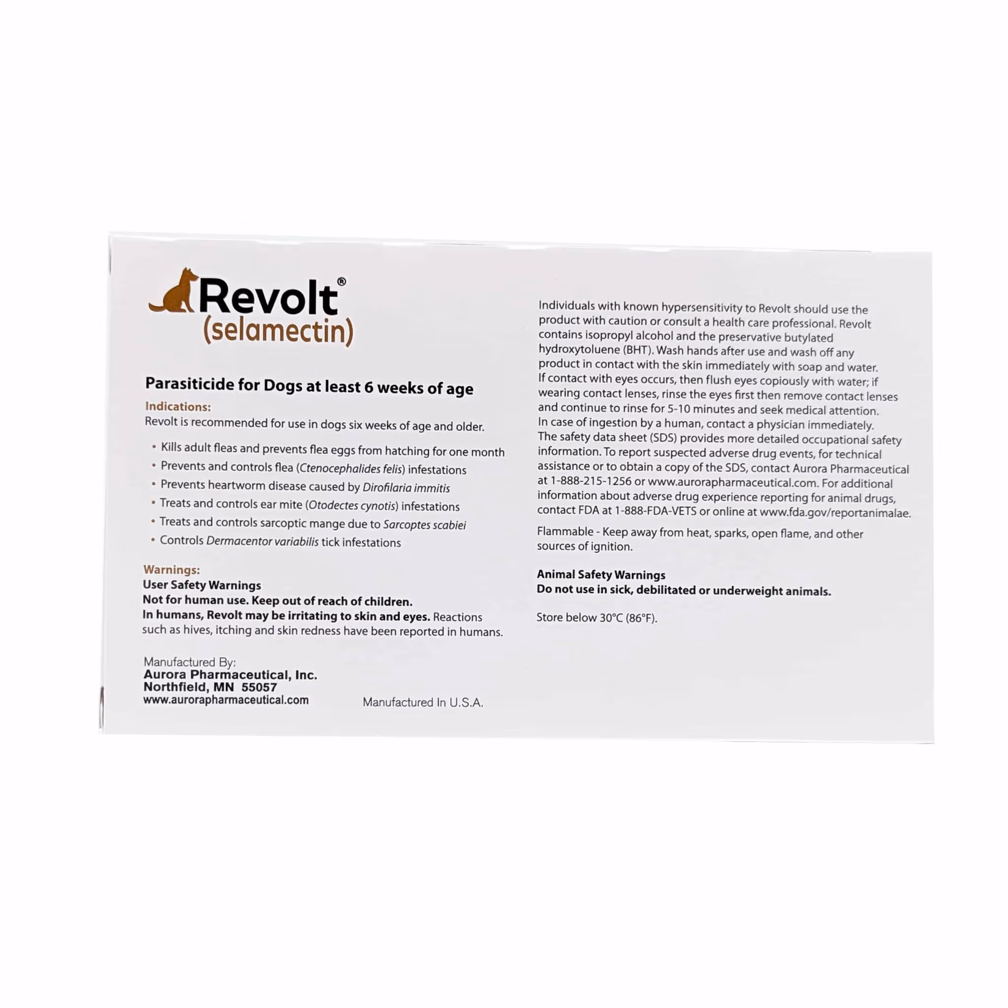Revolt® for Dogs 10.1–20 lb, back