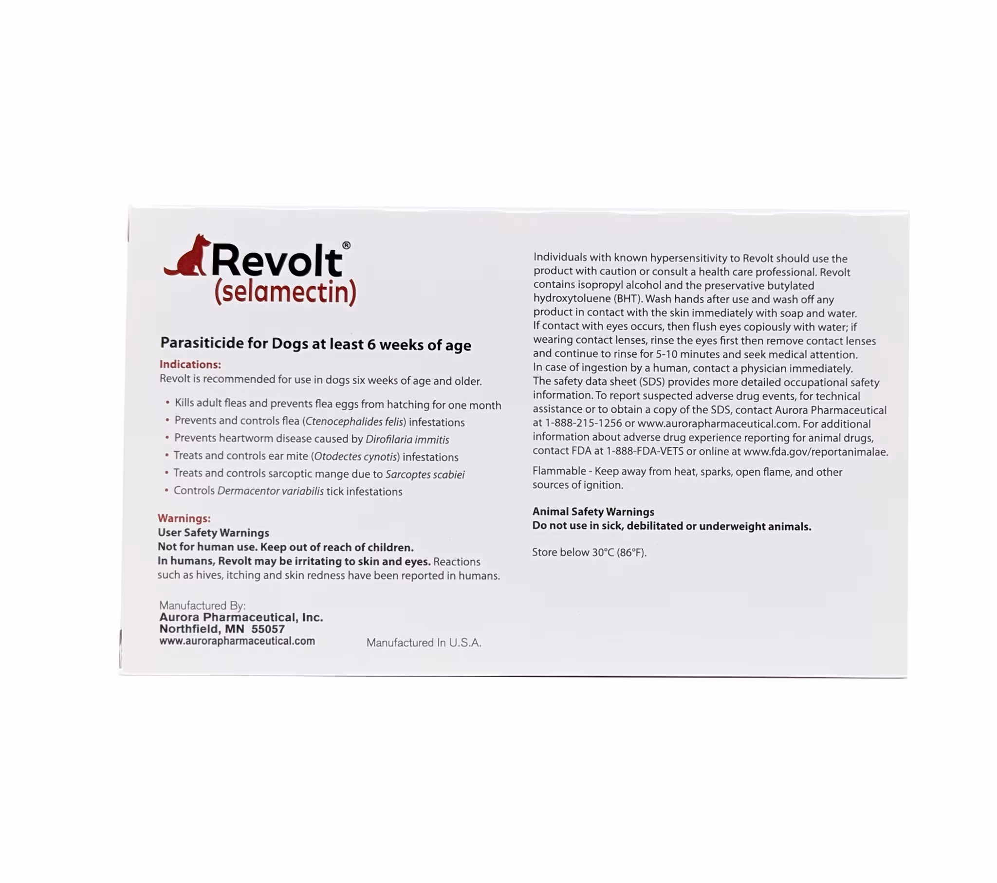 Revolt® for Dogs 20.1–40 lb, back