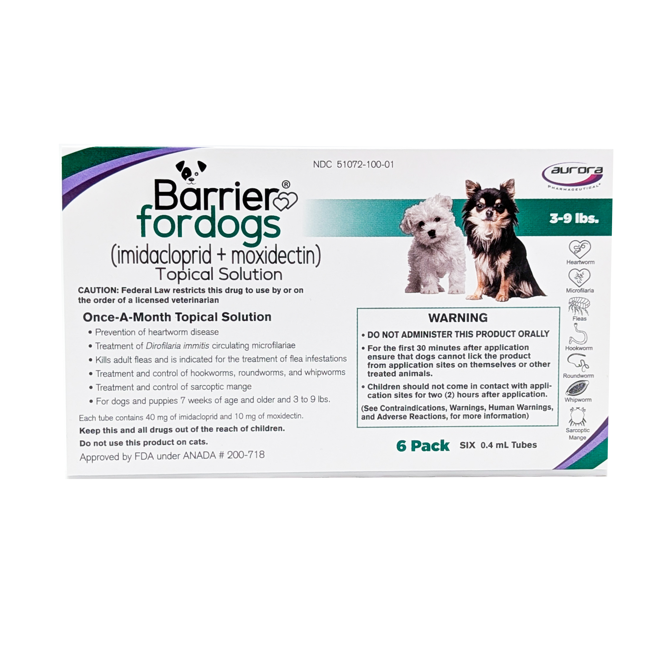 BARRIER® for Dogs (imidacloprid + moxidectin) | Aurora Pharmaceutical